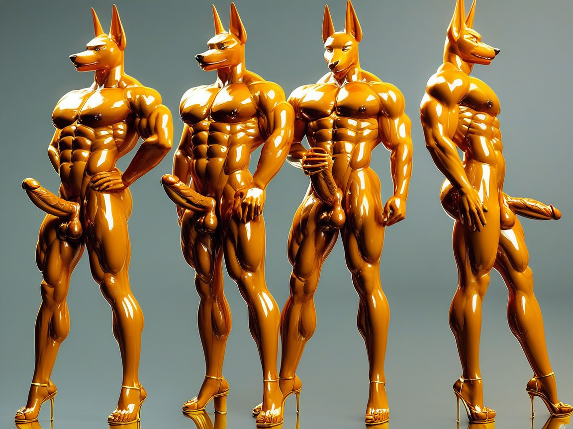 Veiny Abs, Shiny Gold Goo Shiny Gold Goo, Spreading Ass Furry IA