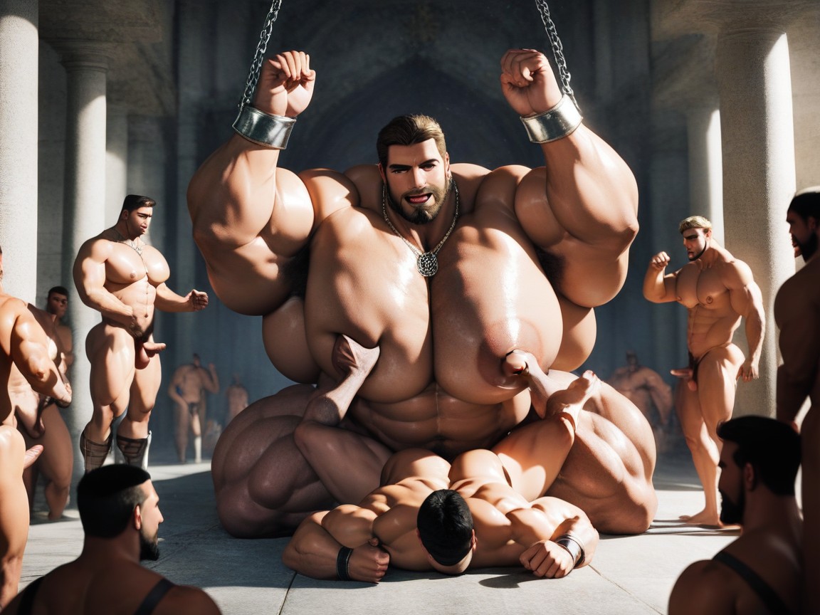 People, Hands Pushing Hyper Boobs Upwards, Male Hyper Breast Implants Porno gay IA