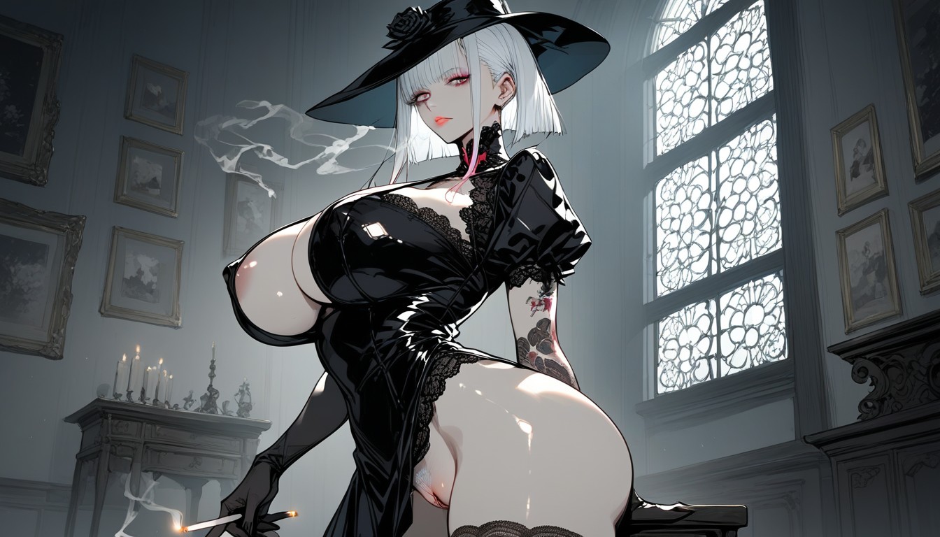 Side View, Giant Saggy Breasts, Lucy From Cyberpunk Hentai AI Porn