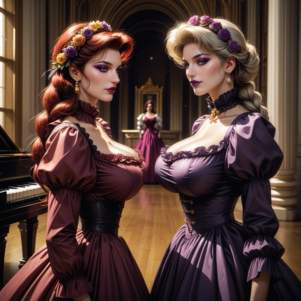 Victorian Era Dress, Ultra Detailed, Rounded Ass Hentai AI Porn