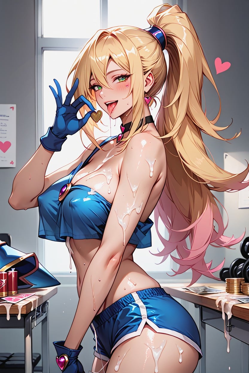 Gloves, Gym, One Breast Exposed Hentai AI Porn