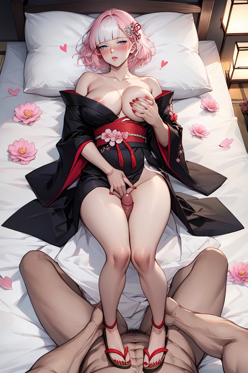 Lie Down On Back, Seductive, Body Holds In The Air At The Hands Hentai AI Porn