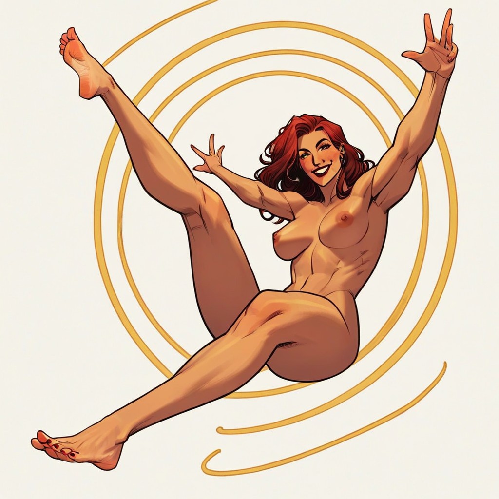 No Clothes, Perfect Feet, Smiling Mouth Open AI Porn