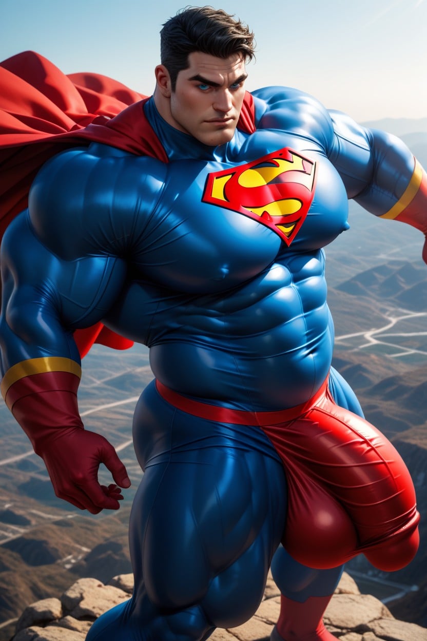 Bulky Abs, Huge Round Biceps, Huge Pillowy Pecs AI Gay Porn
