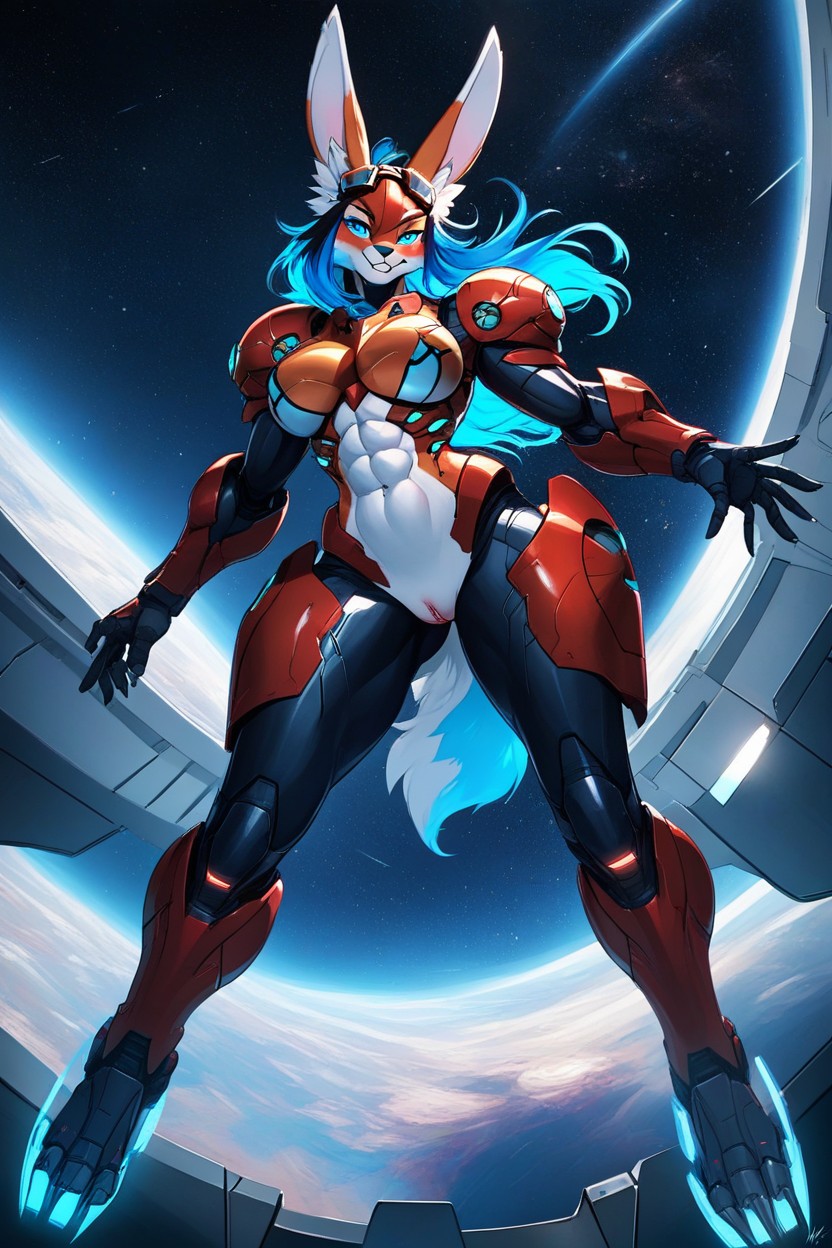 Robot Armor, Full Body, Bunny Furry AI Porn