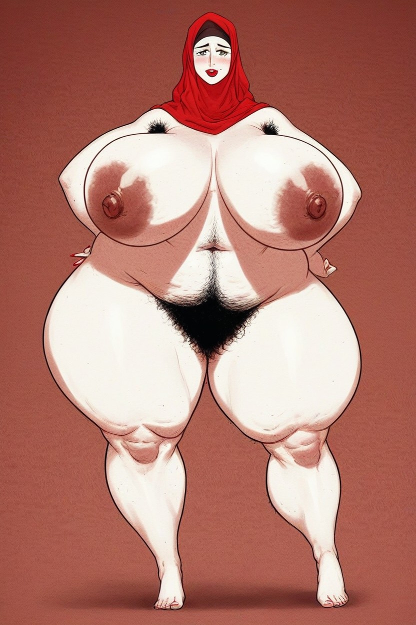 Ultra Huge Wide Hips, Unreal Huge And Beautiful Thighs, Full Body View BBW AI Porn
