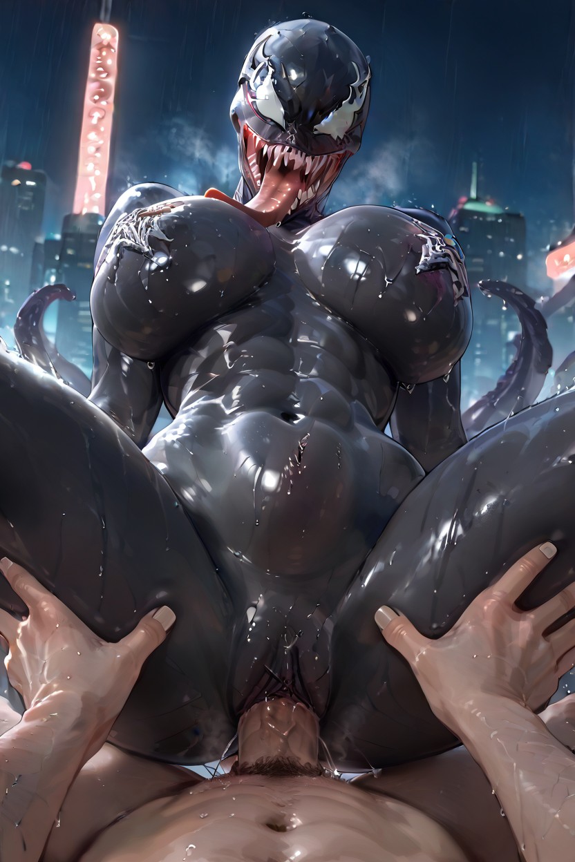 Cold Color, Black Body, Oiled Skin Hentai AI Porn