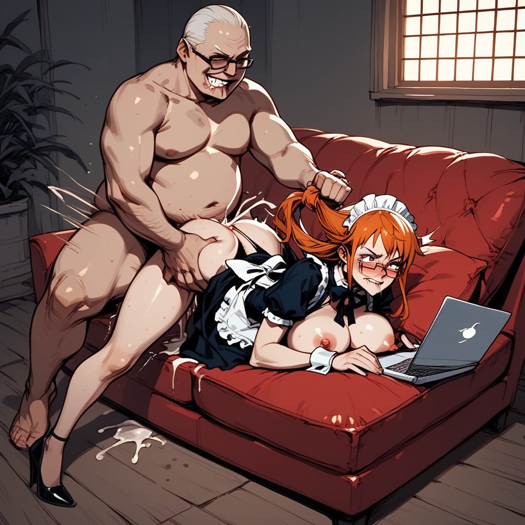 Creampie, Emphasis Lines, Ugly Fat Old Man Hentai AI Porn