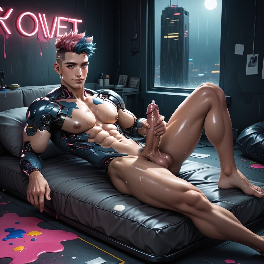 Paint, Rain With Fog, Paint Goo On Skin AI Gay Porn
