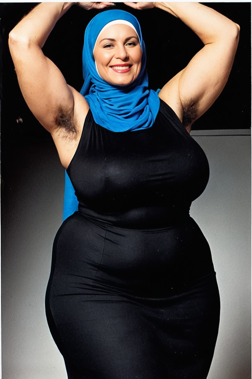 Strong Jawline, Curves On Niqab, Morrocan Milf AI Porn