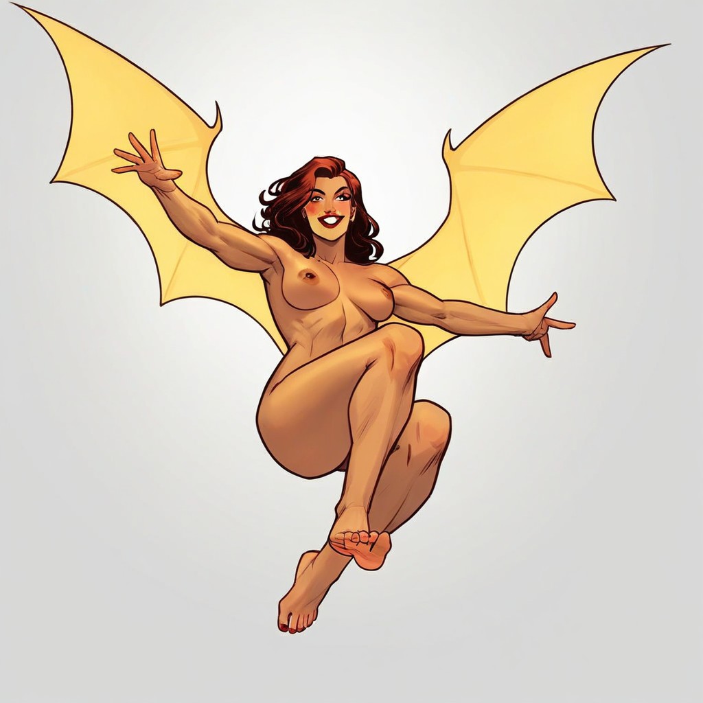 Highly Detailed, Pinkish Skin, Bat Woman From Dc Comics AI Porn