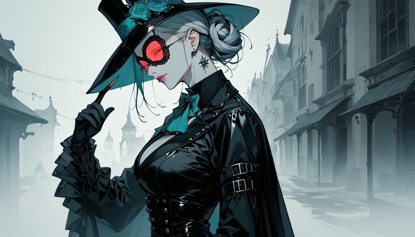 Black Top Hat Balanced Atop The Curved Beak, 18+, Eerie Stillness Hentai AI Porn