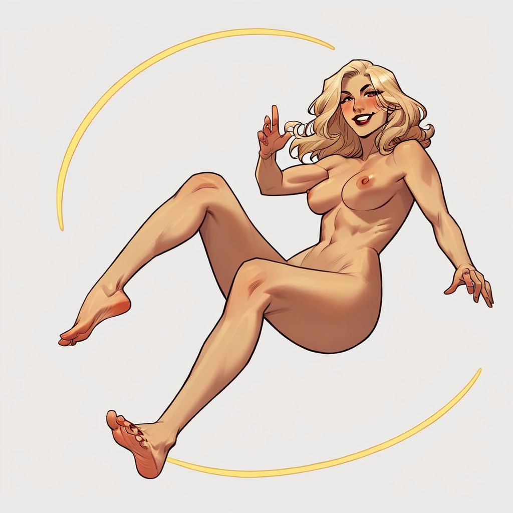 Pin Up, Sexy Pin Up Pose, Both Arms Down AI Porn