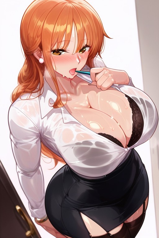 Black Bra, Extremely Slutty, Medium Rounded Ass Hentai AI Porn