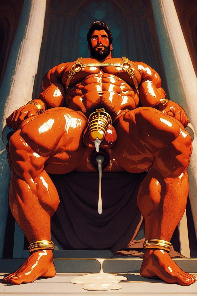 Legs Higly Raised, 汗だく, Wide Asshole ゲイAIポルノ
