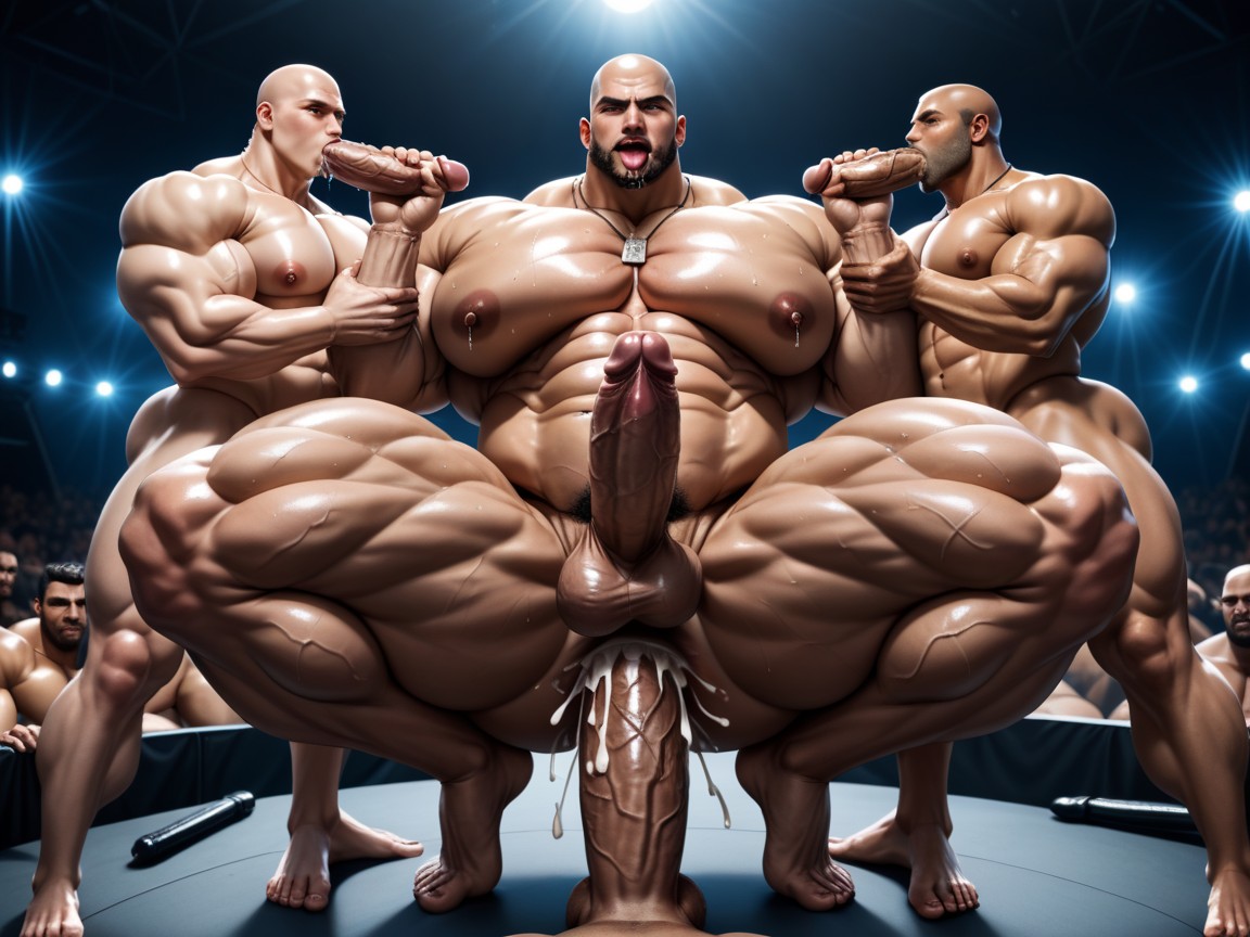 Massive Muscles, Thick, Double Penetration AI Gay Porn