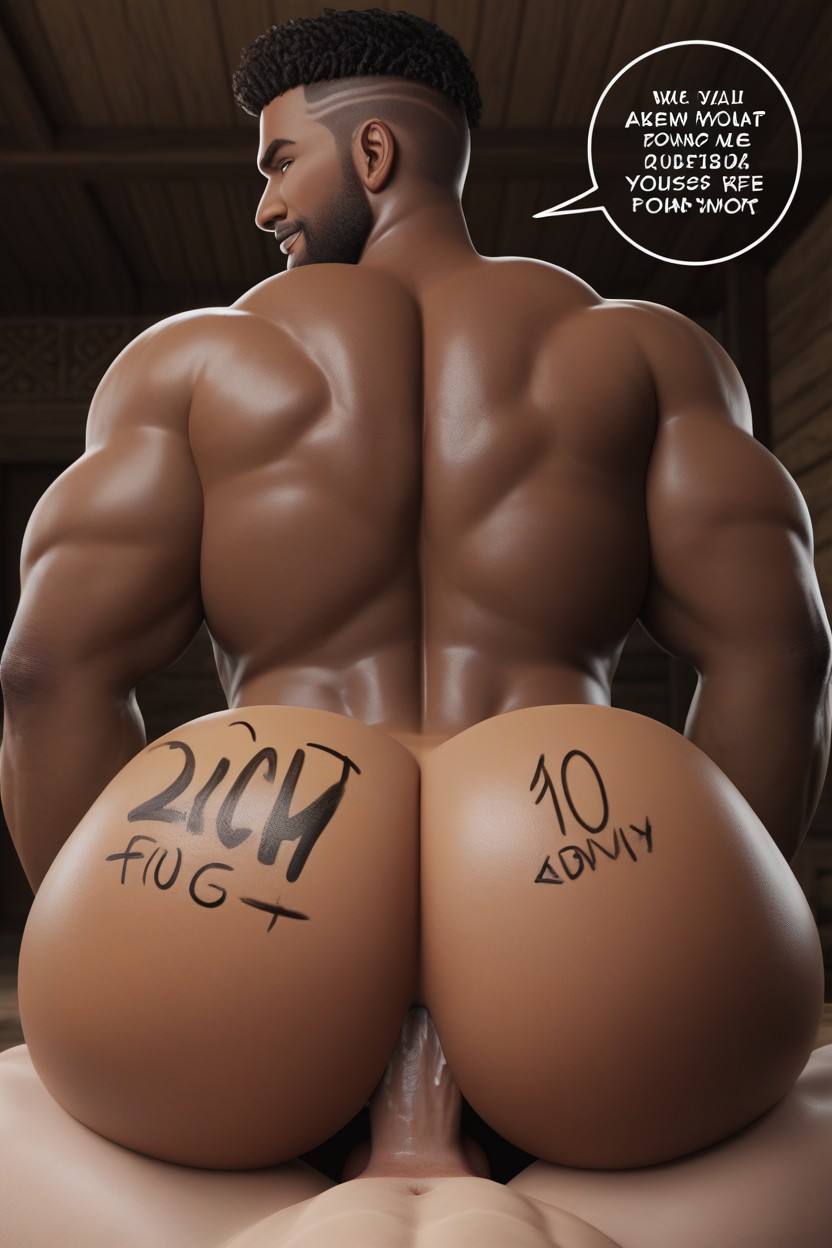 Dom Bottom, Body Writing On Ass, Bottom On Top AI Gay Porn