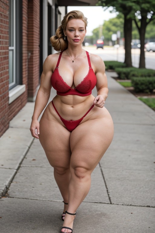 Defined Jawline, A Highly Defined Leg, Saggy Breasts AI Porn
