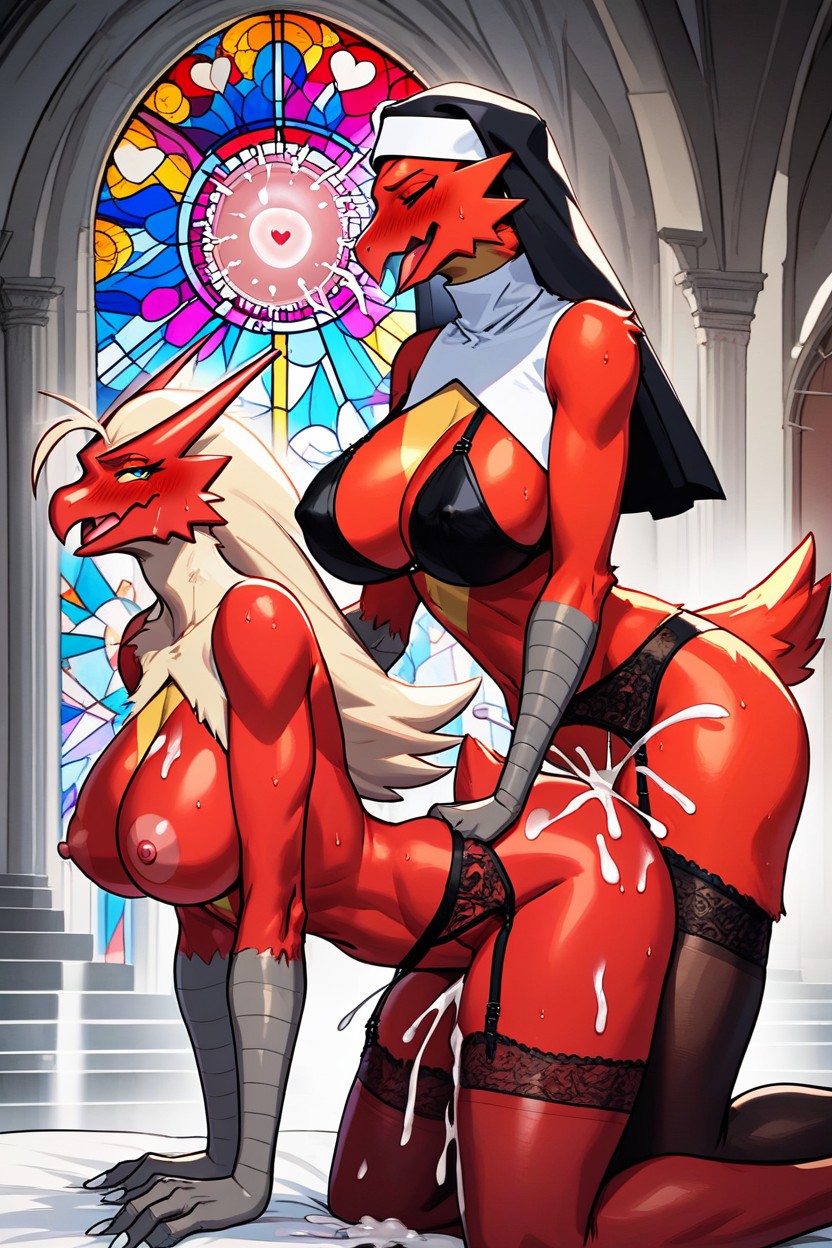 Side View, Mischievous (smiling While Blushing), Tongue Out Furry AI Porn