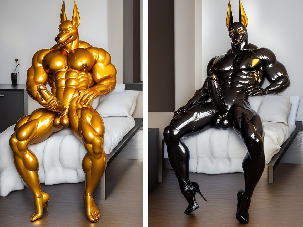 Silver Goo, Latex, Silver Highlights Furry AI Porn