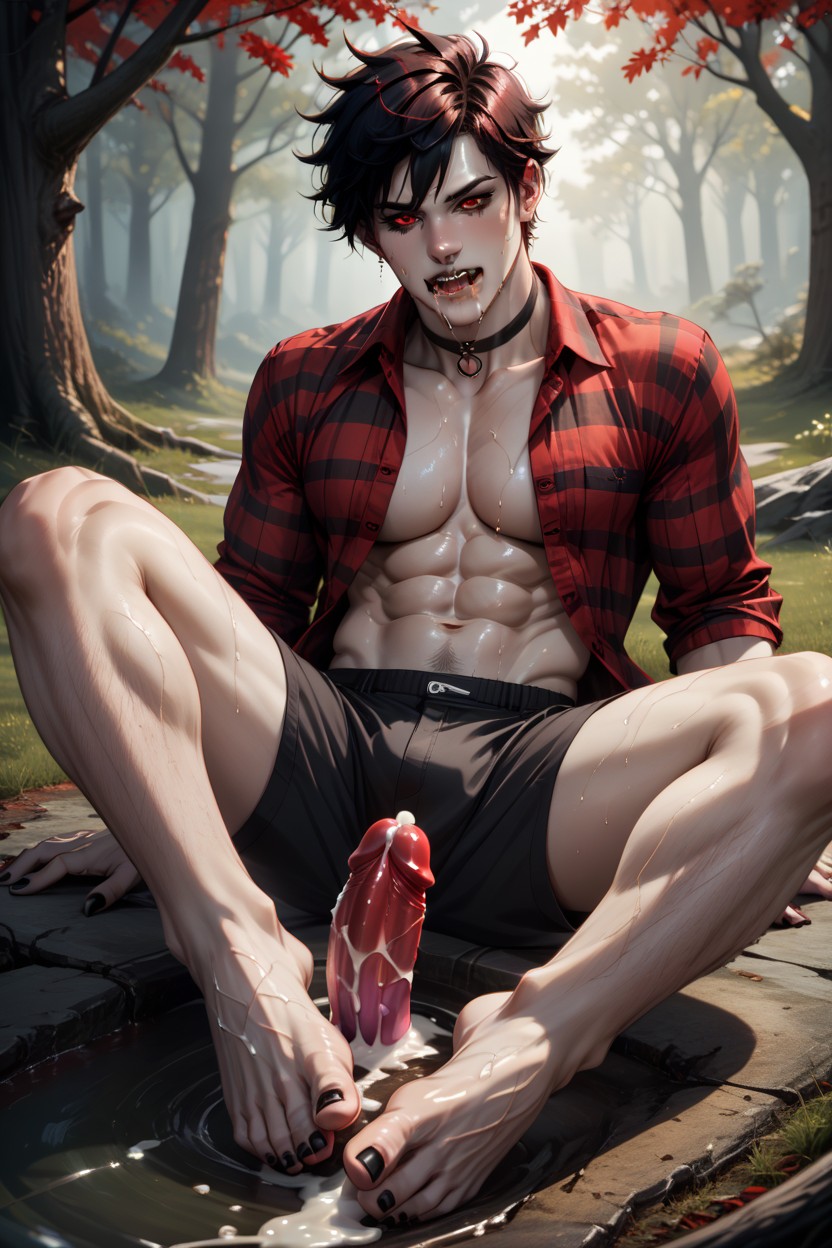 Drooling, Goth, Wet AI Gay Porn