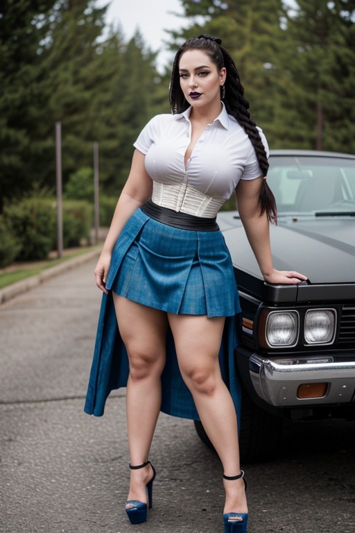Tall Woman, Steroid Thick Thighs, Chubby Fat Body AI Porn