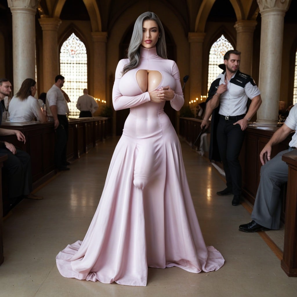 Pink Nailpolish, Long Sleeve Dress, Full Body Shemale AI Porn