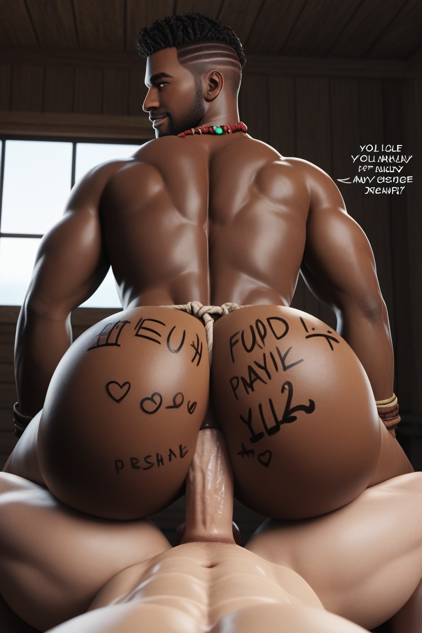 Bottom On Top, Gay, Dark Brown Skin ゲイAIポルノ