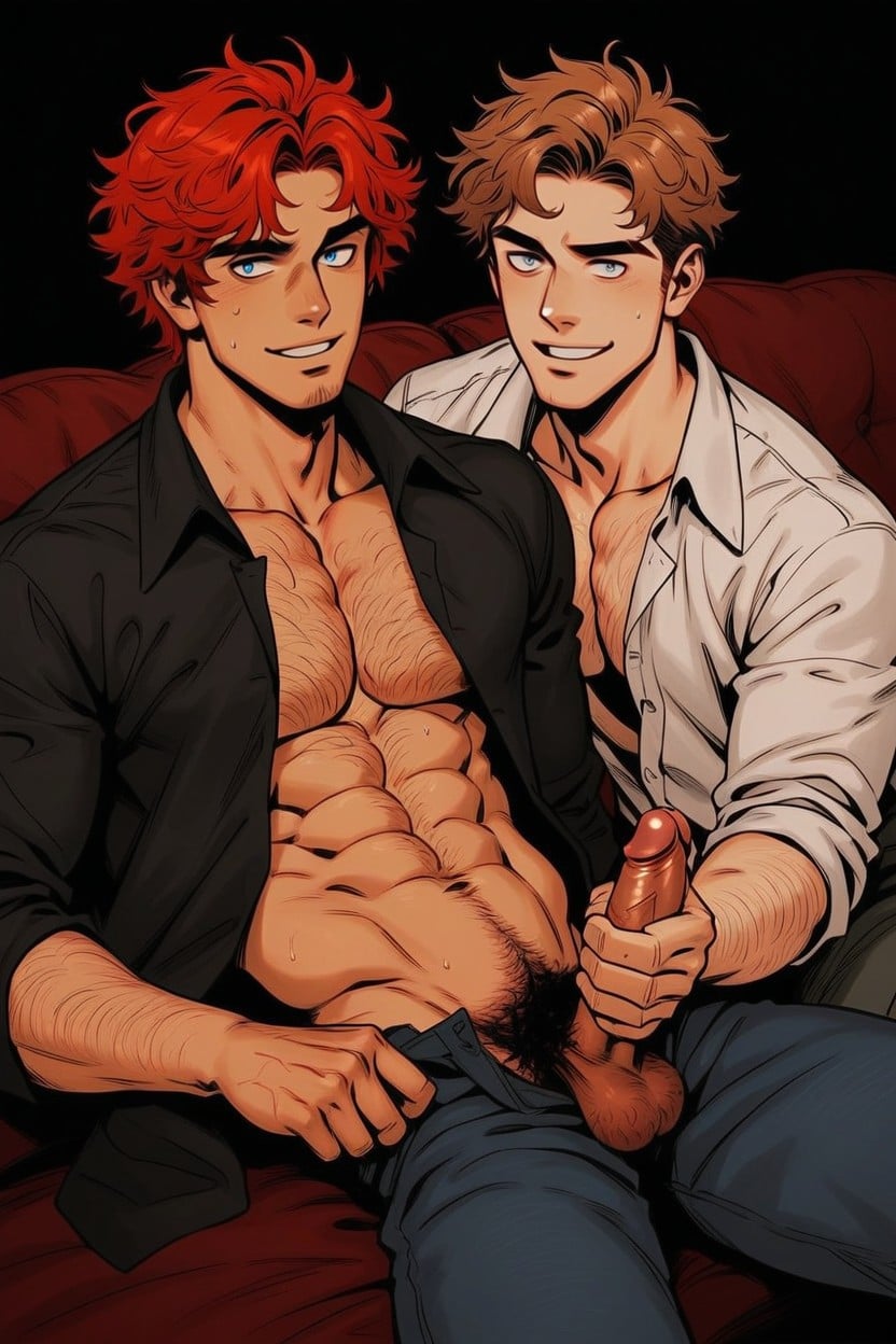 Muscular, Waist Shot, Messy Hair AI Gay Porn