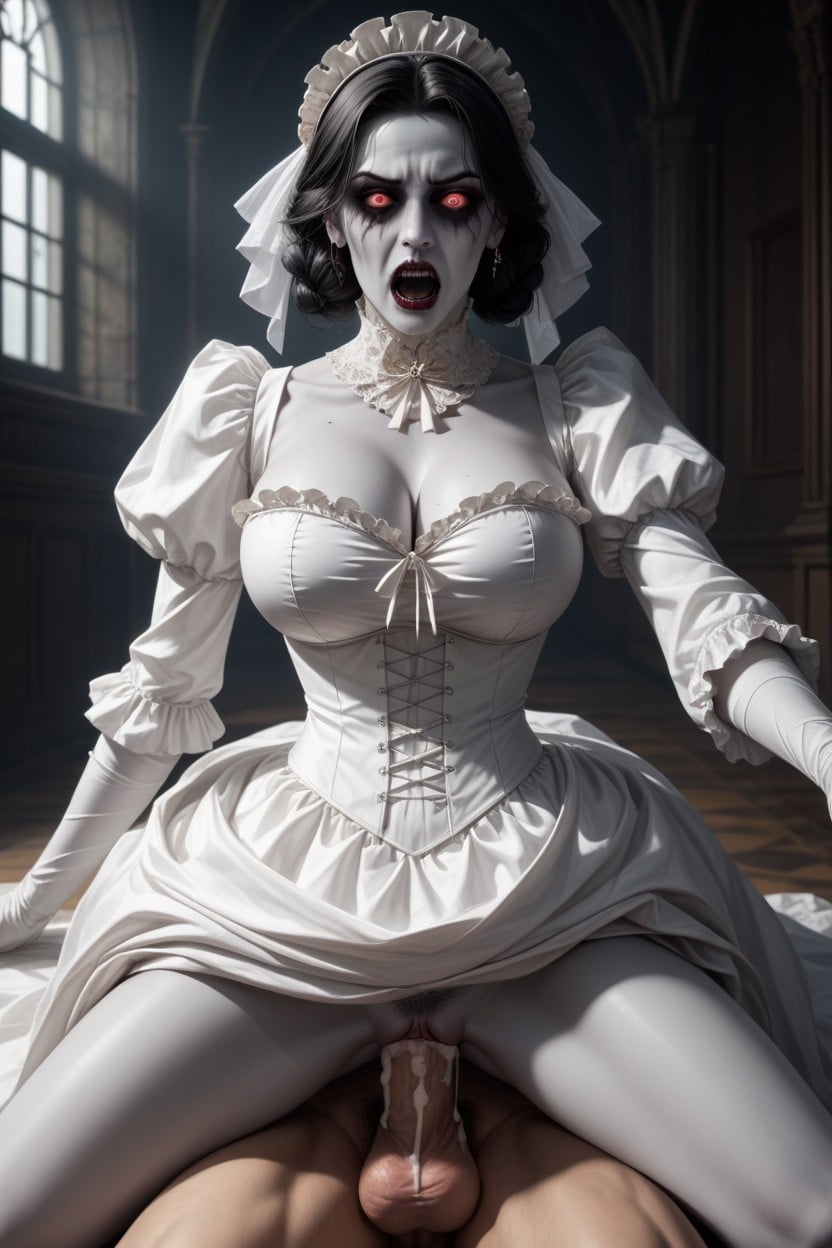 Sex, Creampie, Fully Clothed Ferocious La Llorona Undead Zombie Horror Creepy Victorian Lady AI Porn