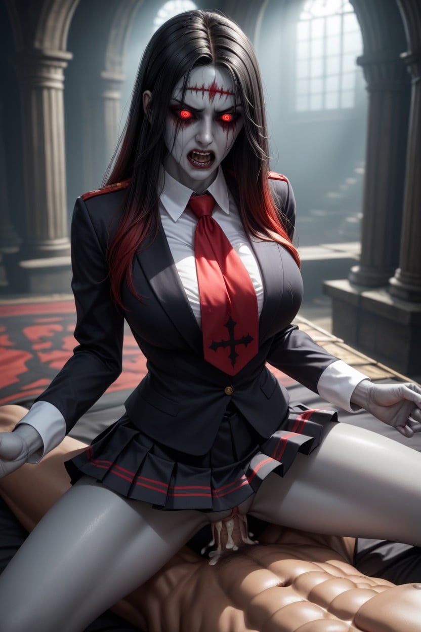 White Empty Zombie Sunken Eyes, Creampie, Huge White Hyper Cock AI Porn