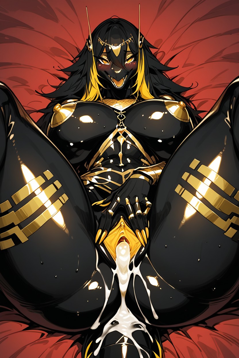 Veiny Cock, Top Down, Gold Highlights In Hair Furry AI Porn