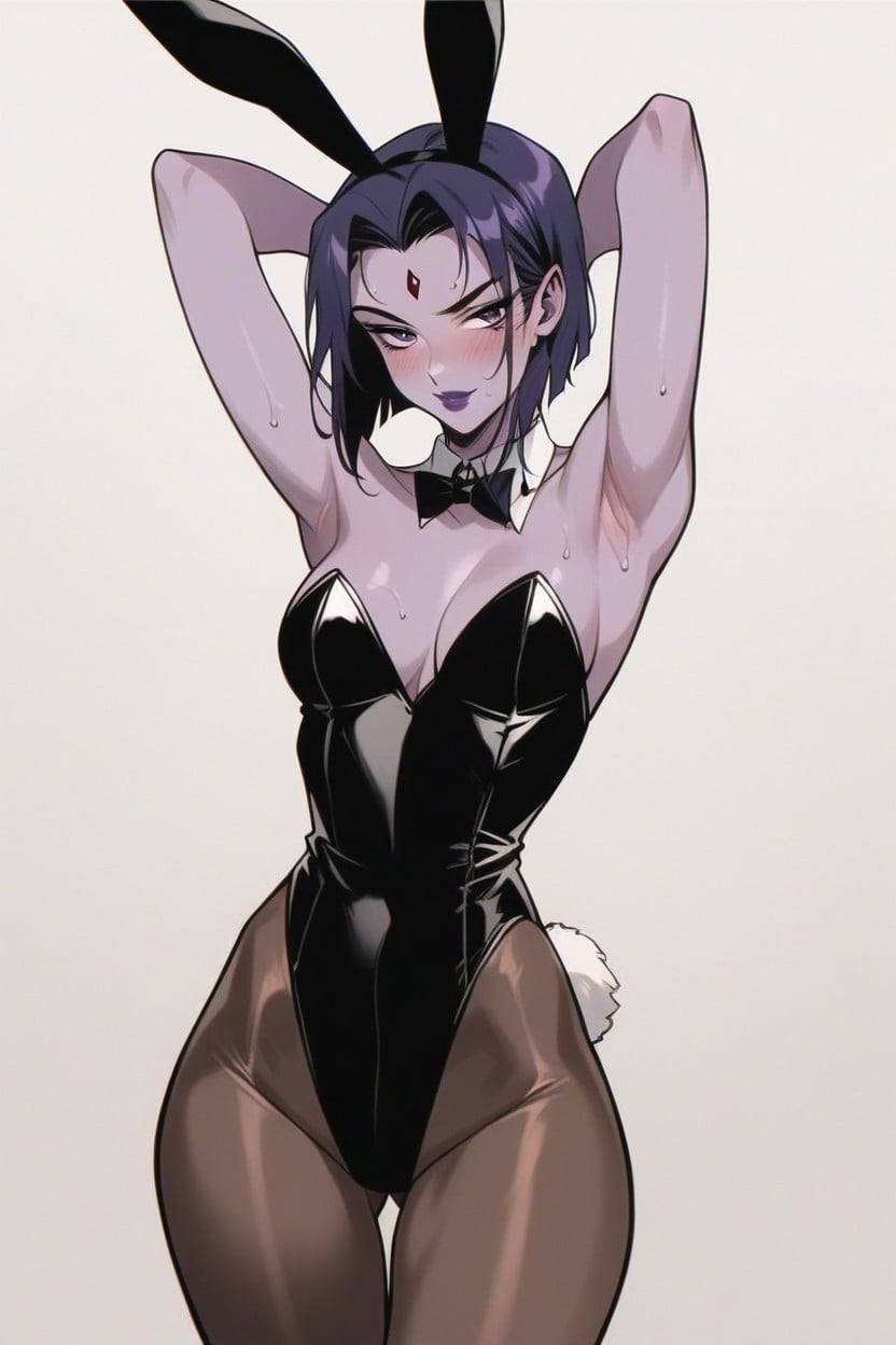 Black Stockings, Small Breasts, Shy Hentai AI Porn