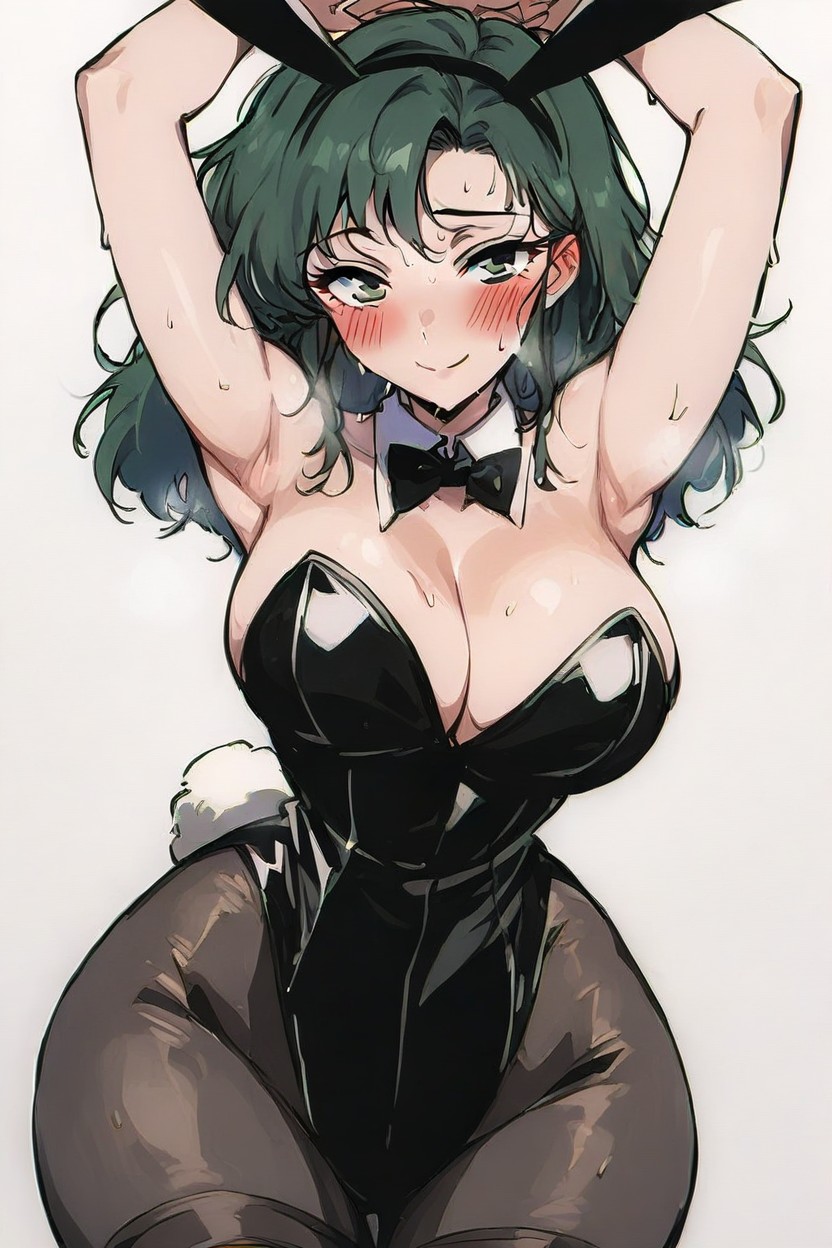 Arms Up, Waist Shot, Black Stockings Hentai AI Porn