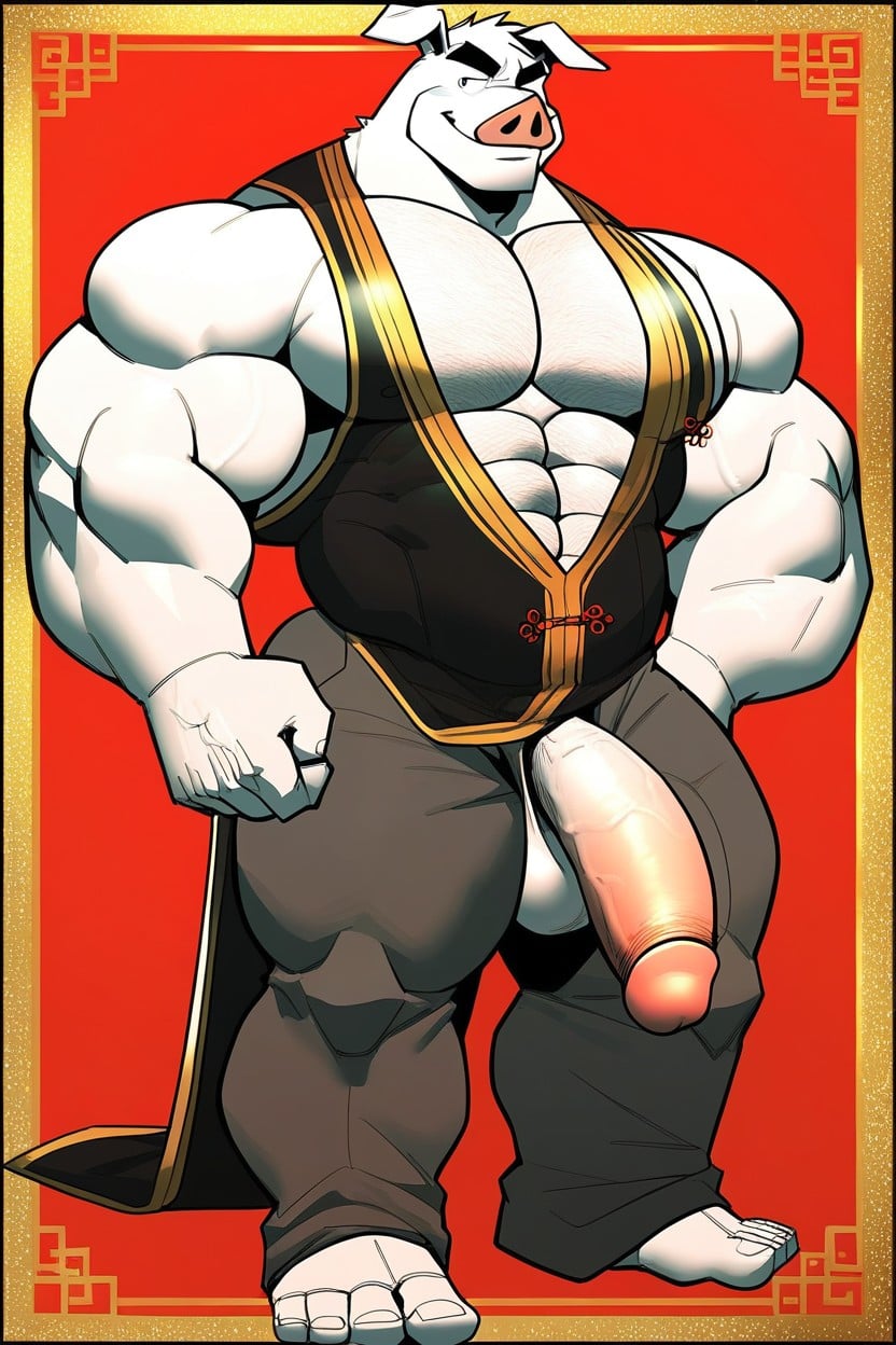 Simple Background, Gay, Big Muscles AI Gay Porn