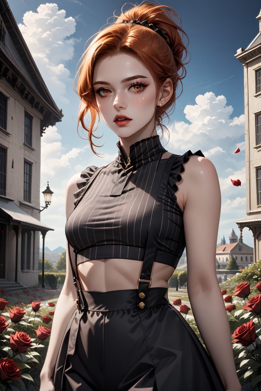 25+, Ginger Ponytail, Dark Sky Hentai AI Porn