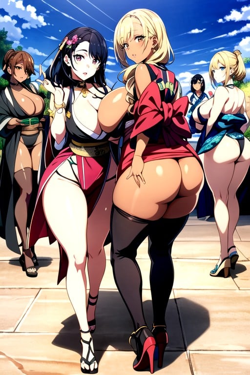 Mesh Stockings, Body Stockings, Large Breast Hentai AI Porn