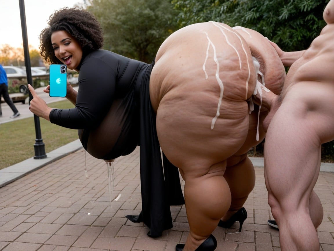 Creampie, Gigantic Girthy Lazy African Cock, Public Park BBW AI Porn