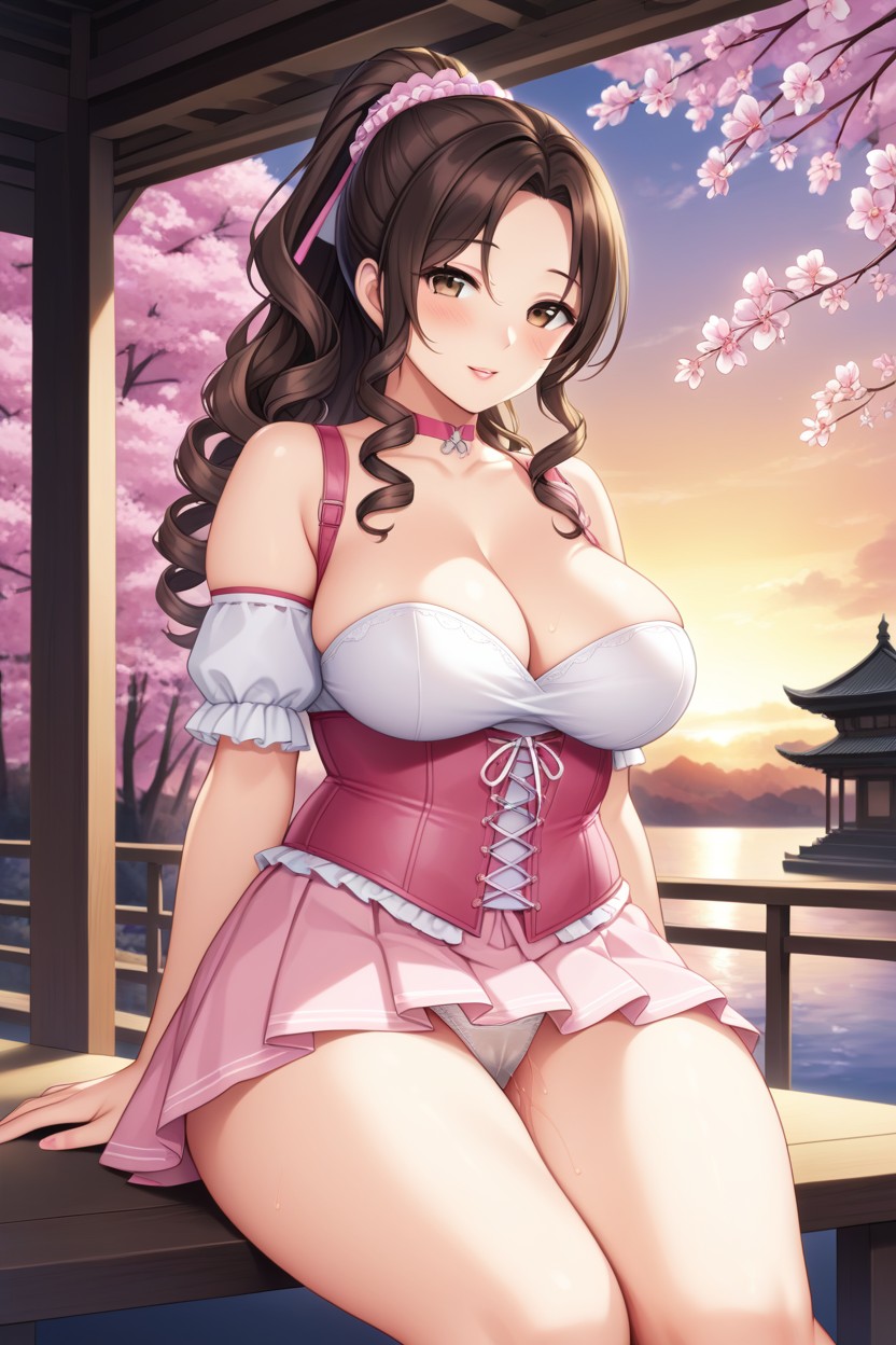 Beautiful Face, Corset, Flower Hentai AI Porn