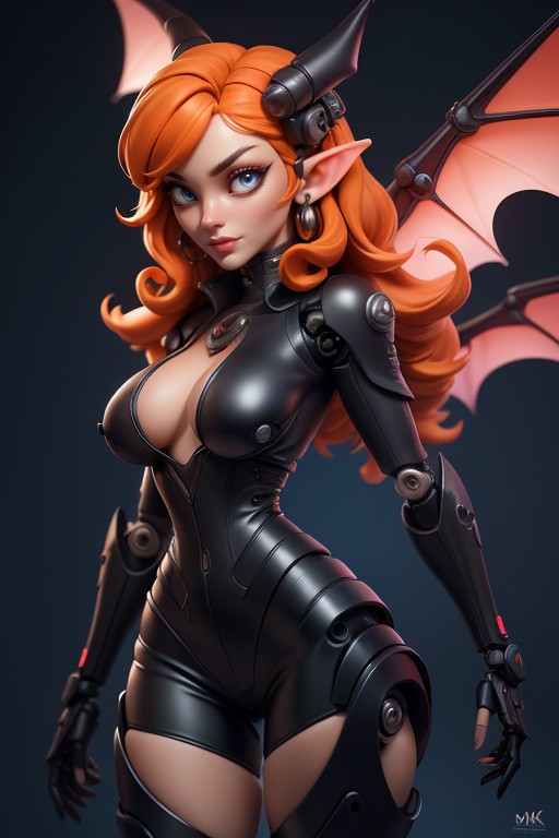 Robot Woman, Cyberpunk Gangster, Large Breast Hentai AI Porn