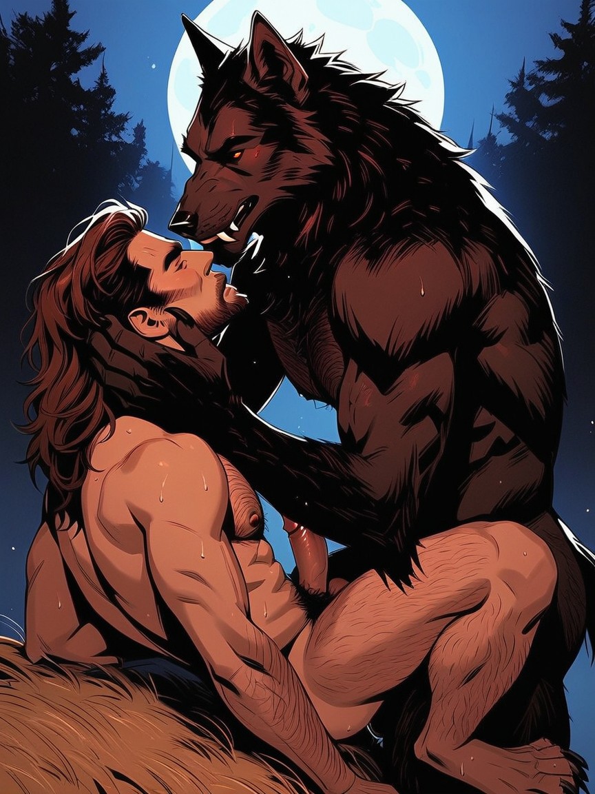 Large Hairy Paws For Feet, Both Are Covered In Brown Fur, They Are Having Sex In The Missionary Position ゲイAIポルノ