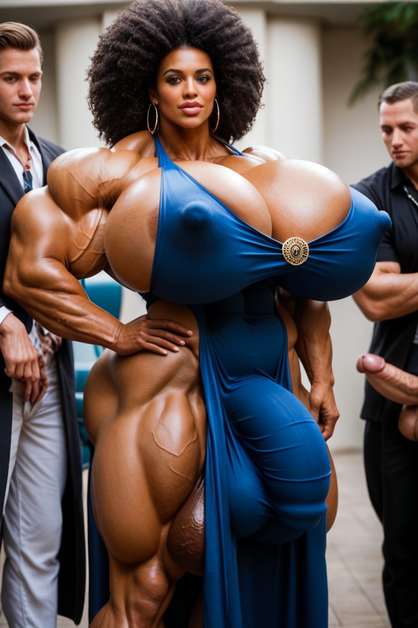 Hyper Large Muscles, Blush, Gigantic Scalene Travesti IA Pornô