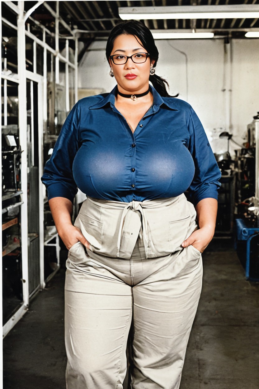 Japanese, Manly, Clothed Round Wide Hips AI Porn