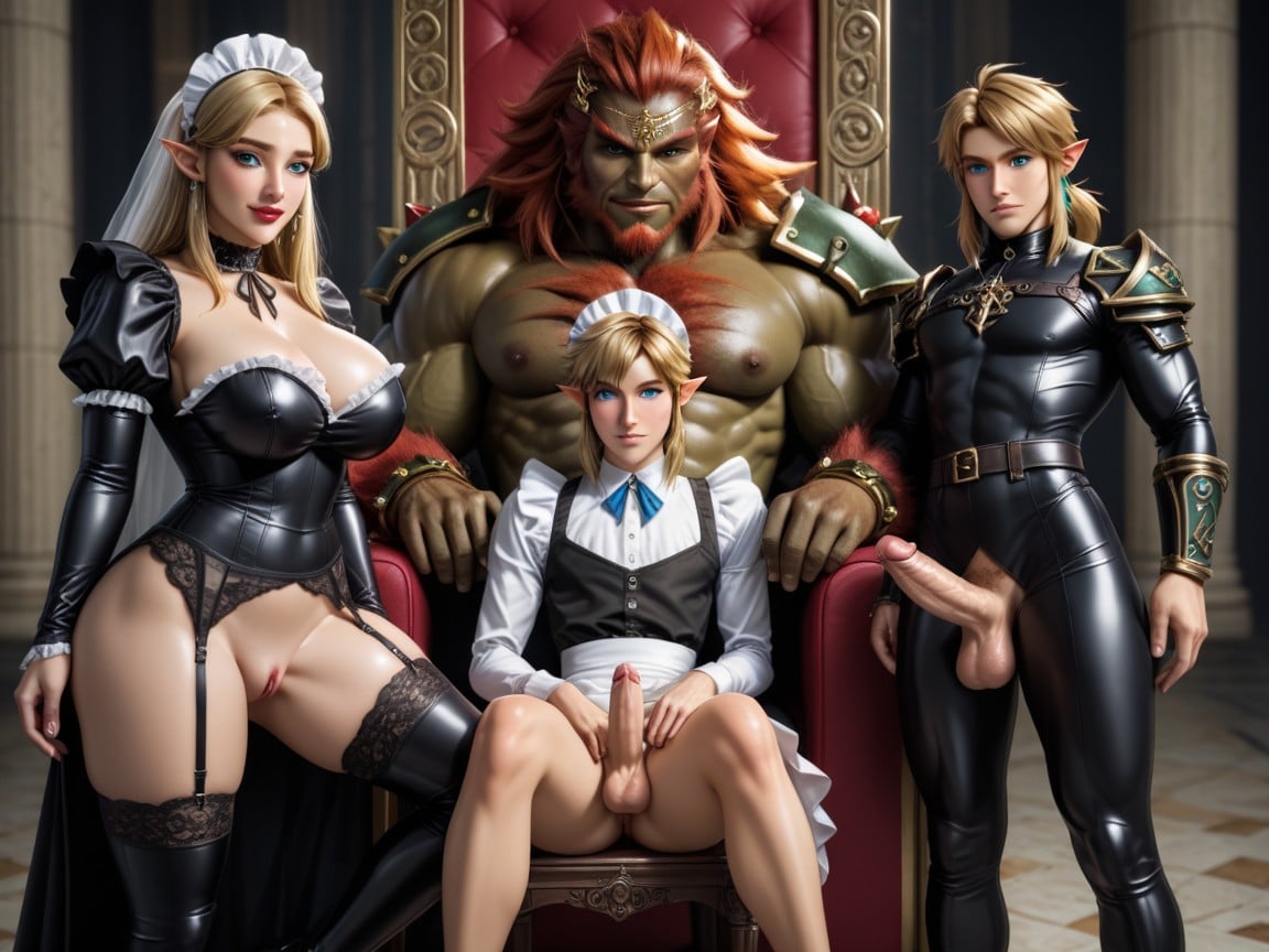 Ganondorf Hypercock, Link From Breath Of The Wild, Oiled Skin Hentai AI Porn