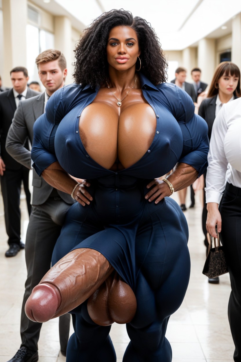 Hyper Large Muscles, Super Flaccid Cock Bulge, Gigantic Penis Shemale AI Porn