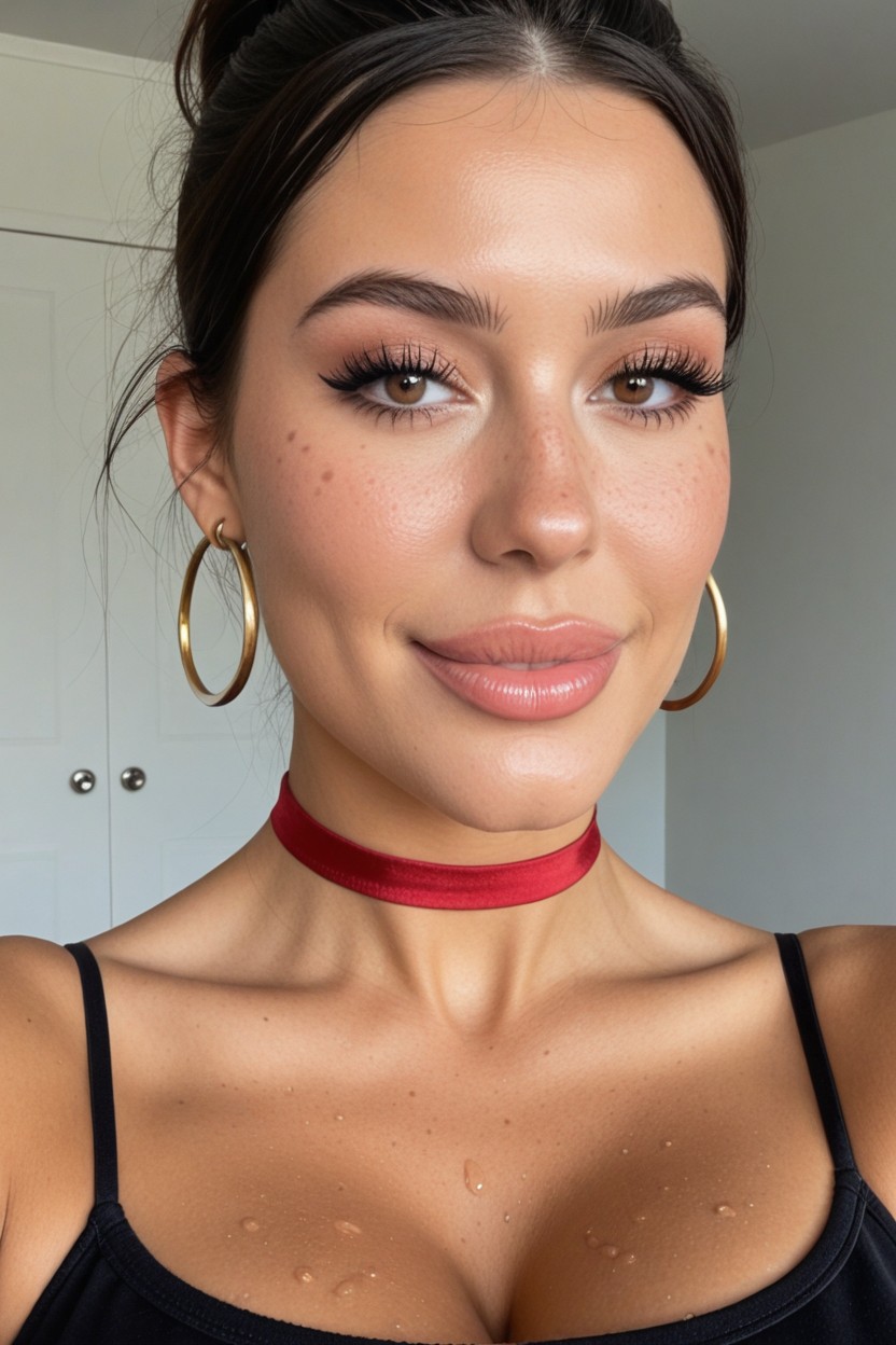 Bimbo Style Makeup With Heavy Blush, Ultra High Detail, Attractive Woman AI Porn