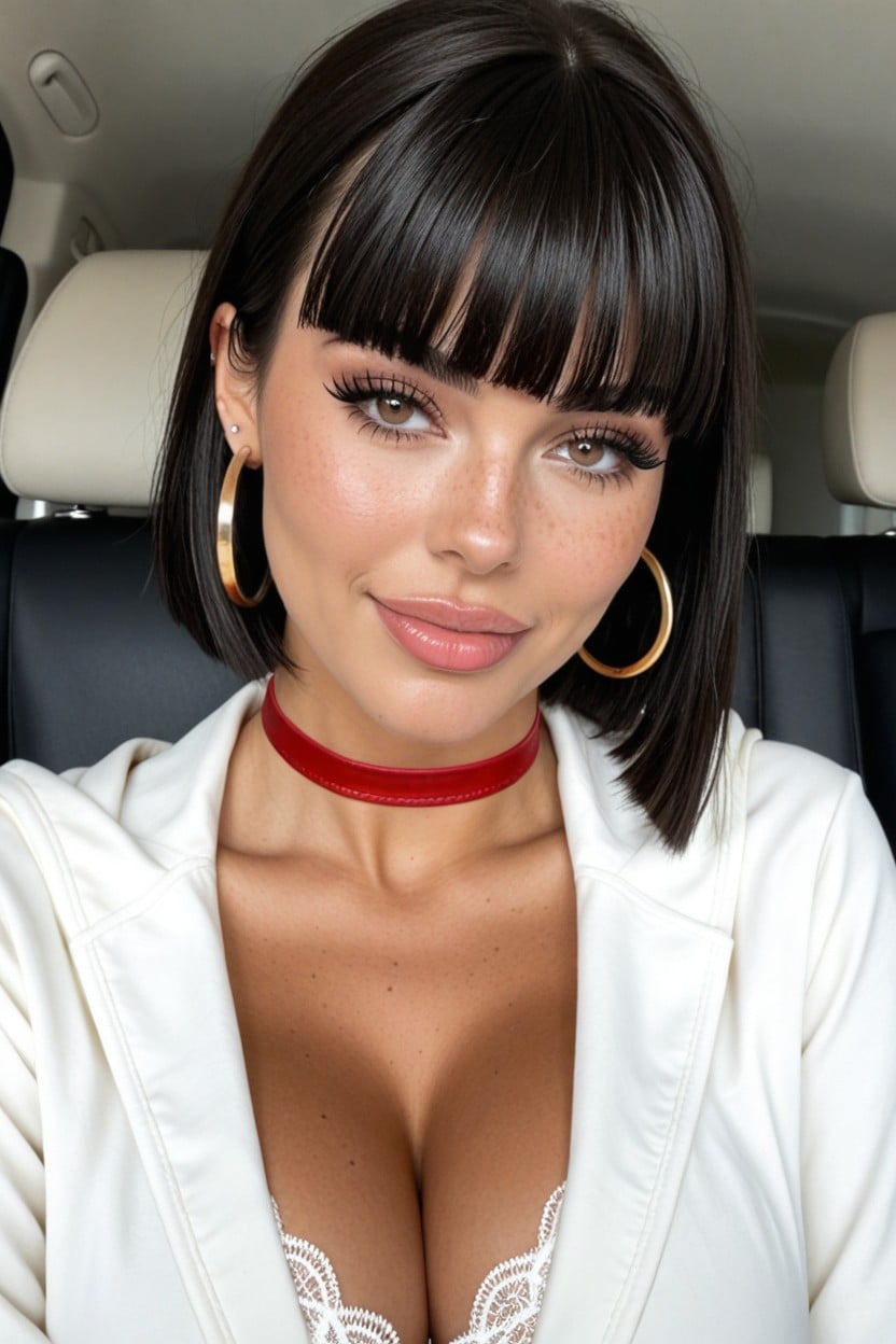 Wet And Oiled Skin, Straight, Gold Hoop Earrings AI Porn