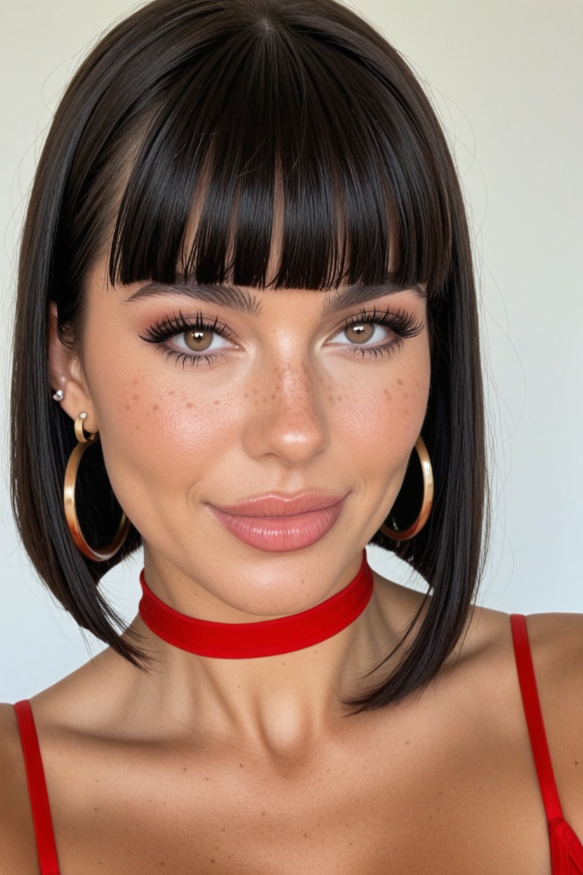 Lacio, Gold Hoop Earrings, Extremely Beautiful And Hyper Realistic Face Porno IA