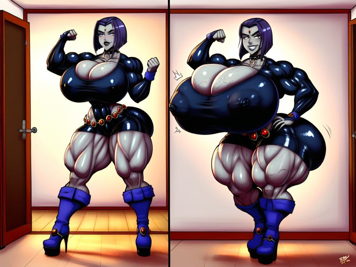 Hypermuscle, Detailed Face, Platform Heels AI Porn