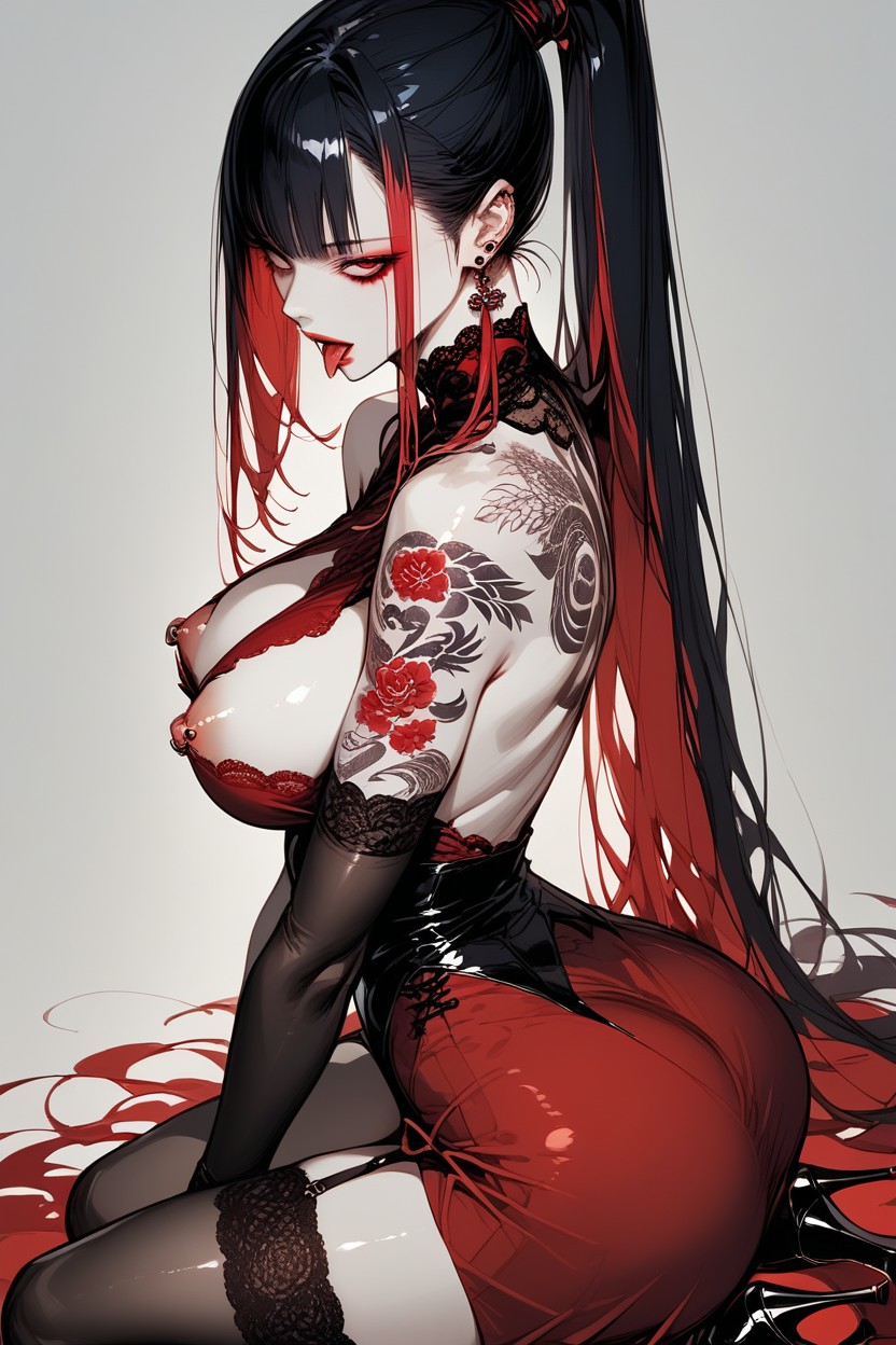 Tattoos, 18+, Red Eyes Hentai AI Porn